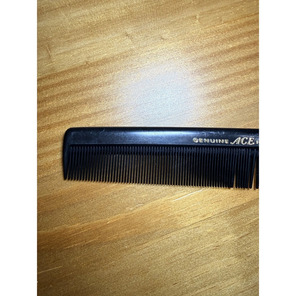Vintage Genuine Ace Hard Rubber & Conair Black Hair Combs 7" Lot Of 2 - Picture 4 of 8